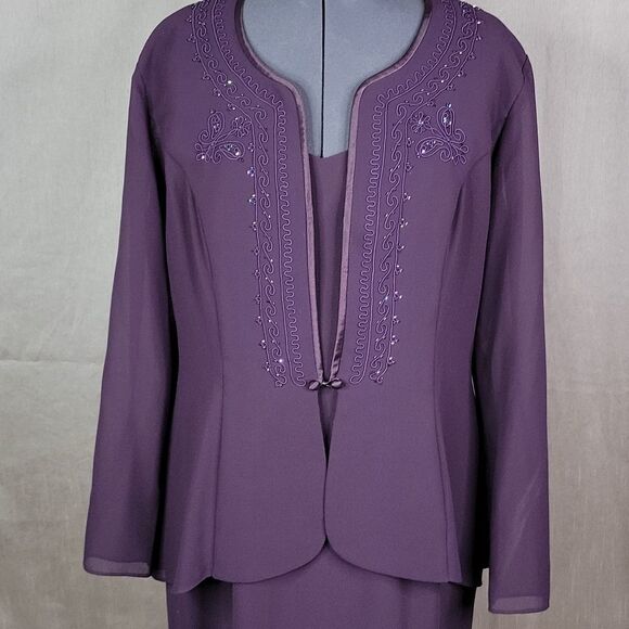 R&M RICHARDS BY KAREN KWONG 2PC Dress and Jacket Evening Wear 12P - Picture 2 of 14